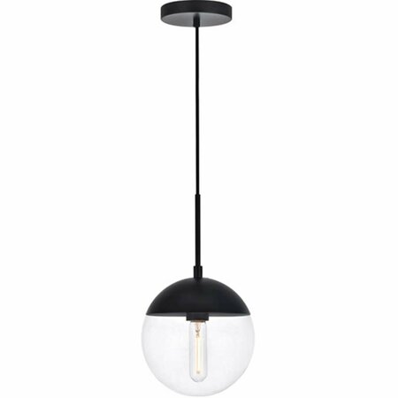 CLING Eclipse 1 Light Pendant Ceiling Light with Clear Glass Black CL2952156